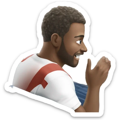 ￼ Create a picture of my husband watching a football game sticker