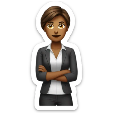 Woman HR-manager crossed arms angry sticker