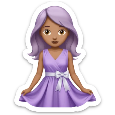 soft purple dress white ribbon sticker
