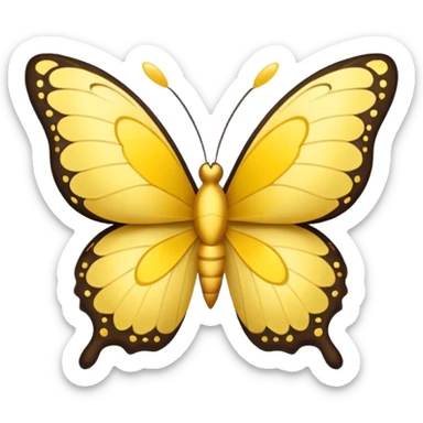 Yellow butterfly with hearts around it sticker