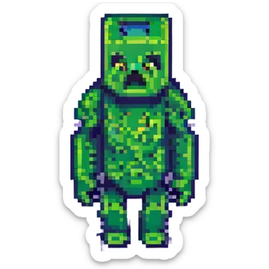 minecraft creeper pixel art style sticker