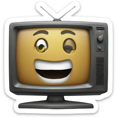 Tv with old Christmas film on sticker