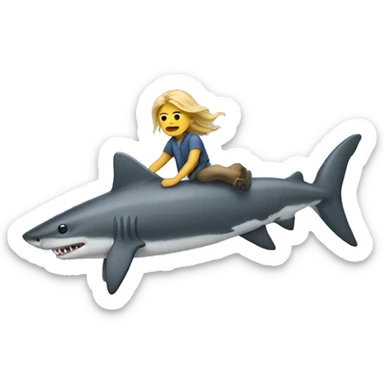 me riding a shark with a sick mullet sticker