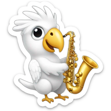 cockatoo saxophone sticker