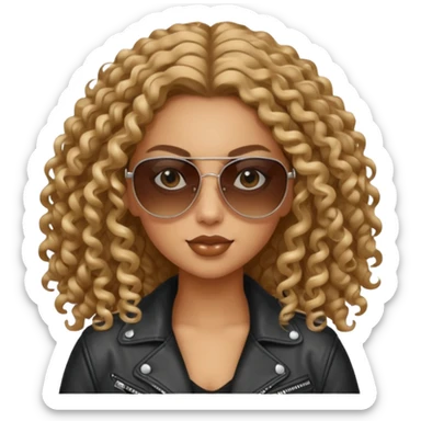 Biker Gang with Sunglasses,girl, long curly hair, sunglasses sticker