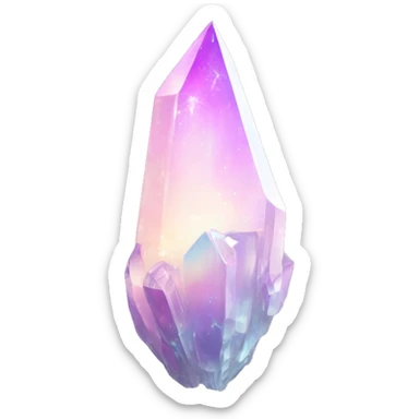 Pastel white iridescent nebula crystal shard sticker