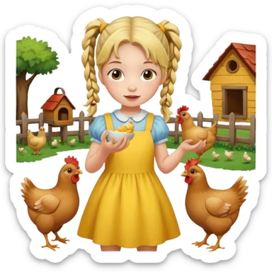 Girl feeding chickens – Pigtails, yellow dress



 sticker