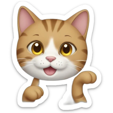 Cat saying goodbye sticker