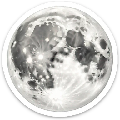 White Real Moon sticker
