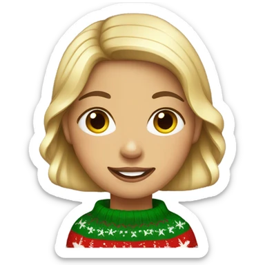 girl with christmas sweater sticker