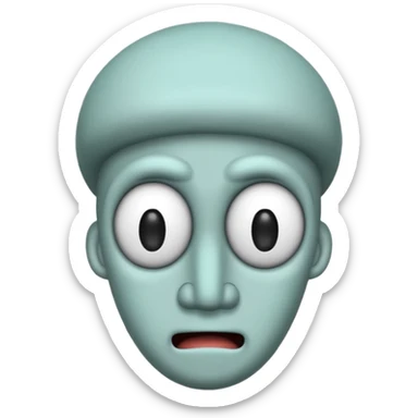 Squidward but black sticker