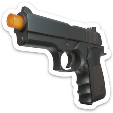 gun with fire sticker