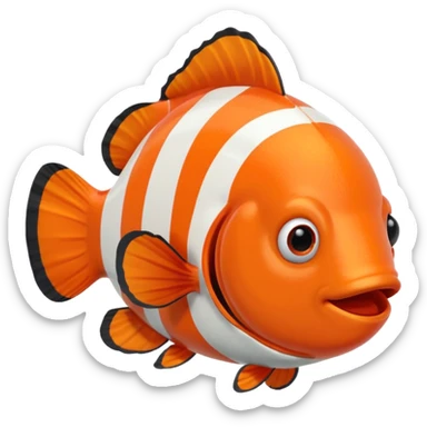 a clownfish, apple emoji style sticker