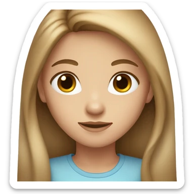 girl with long light brown hair and grey-blue eyes sticker