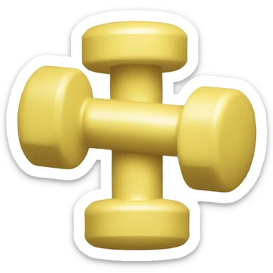 LIGHT YELLOW COLORED dumbell sticker