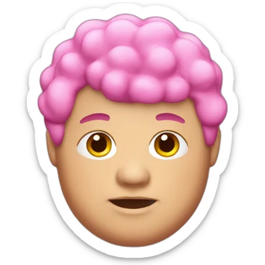 Chubby man with bead and pink hair sticker