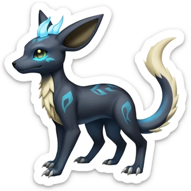 Manectric-Lucio-Cubone-Umbreon-Marowak-Draco-Fakémon-hybrid-creature (full body), 4 legs sticker