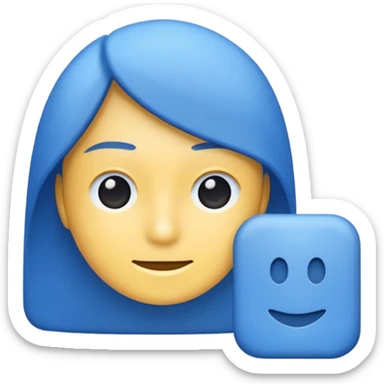 Centang biru dengan ada centang berwarna putih dan bentuk lingkaran warna biru sticker