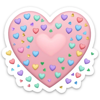 pastel heart with gentle heart confetti sticker