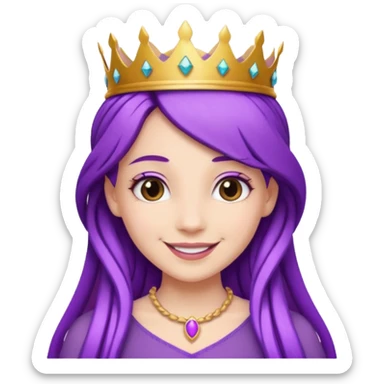 Princesses with Purple Hair with Long Purple Braid sticker