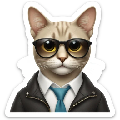 Cat with sunglasses sticker
