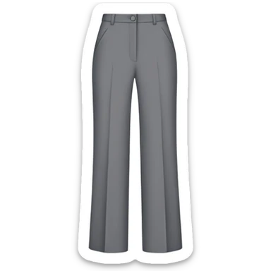 gray wide leg tailored women's dress pants, high waisted, formal trousers, only the garment, no model, flat lay on white background sticker