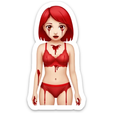 female underwear with blood dripping sticker