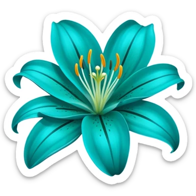 teal lily sticker