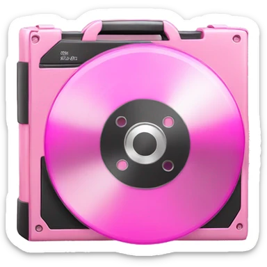 Realistic pink CD case sticker
