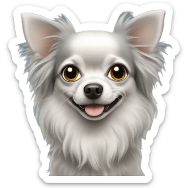 Grey longhair Chihuahua  sticker
