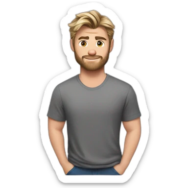 chris-hemsworth cartoon wearing shirt sticker