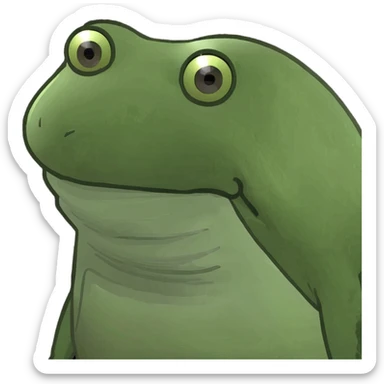 water tower, bufo frog meme style sticker