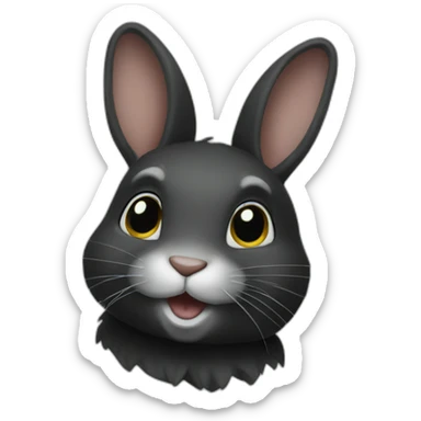 Lapin noir sticker