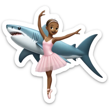 ballerina with a shark on top sticker