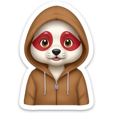 Dog wearing hoodie sticker