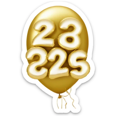 2025 in gold text with a balloon texture sticker