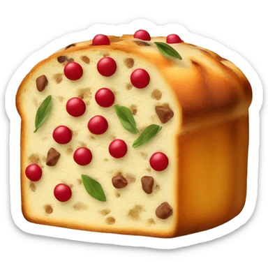 un panettone, tradicionalmente decorado con frutas confitadas y pasas. sticker