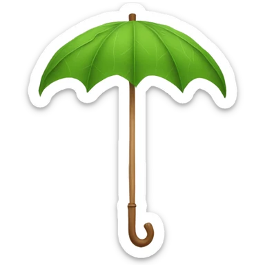 Wooden leaf umbrella sticker