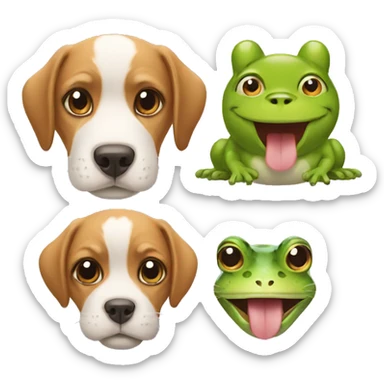 mixture of a dog, a frog, a cat sticker