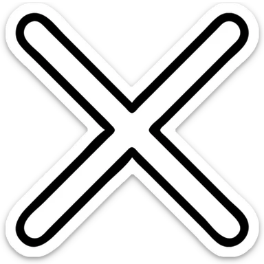 thin and elegant red X icon with transparent background sticker