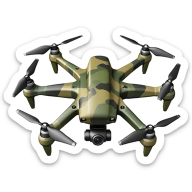 generate a realistic war fpv dron sticker
