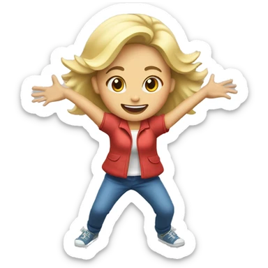 blonde girl doing jumpin jacks sticker