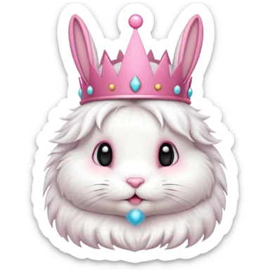 bunny with pink crown sticker