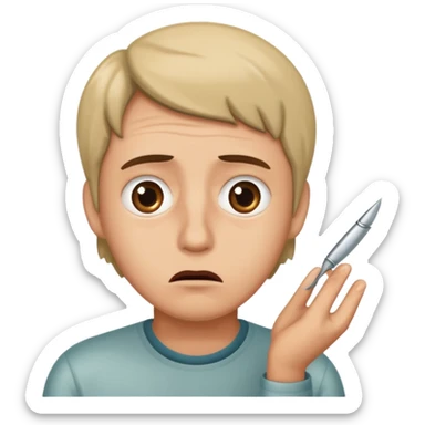 una persona con cara de anchoa preocupado con cara de anchoa el pez anchoa sticker