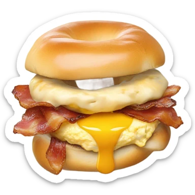 Bacon egg and cheese on an everything bagel sticker