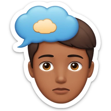 Person with thought bubble sticker