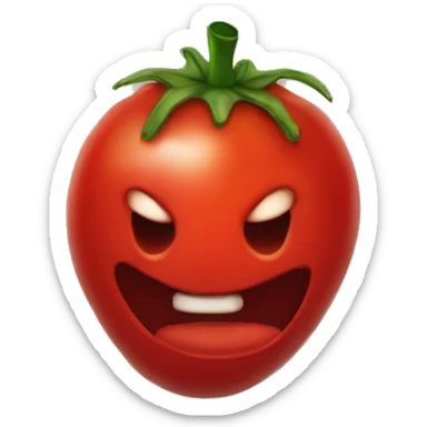 A diabolical red tomatoe sticker