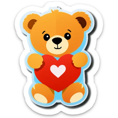 Teddy bear saying I love you mum sticker