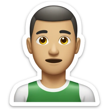 pakistani asian 18 year old boy with a buzz cut with a fade and sharp hairline, white teeth, visibly muscular. looking at his phone looking disgusted, as if someone had messaged him the most stupidest thing possible.  sticker