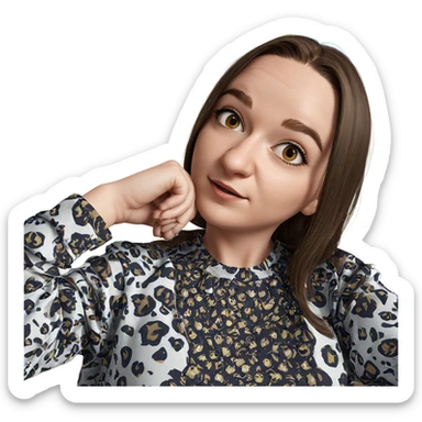 brown haired girl portrait sticker